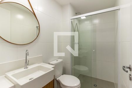 Banheiro de kitnet/studio para alugar com 1 quarto, 27m² em Vila Buarque, São Paulo