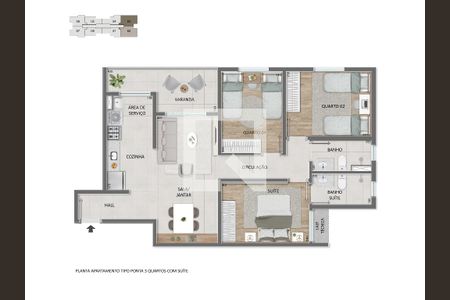 Apartamento à venda com 2 quartos, 48m² em Indaiá, Belo Horizonte