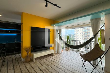 Sala de apartamento para alugar com 1 quarto, 52m² em Sítio Tamboré Alphaville, Barueri