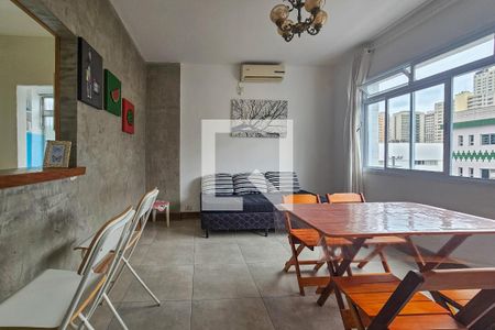 Sala de apartamento para alugar com 1 quarto, 52m² em Pitangueiras, Guarujá