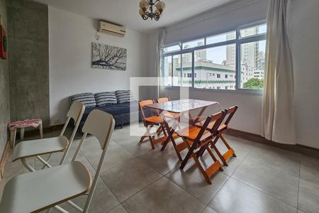 Sala de apartamento para alugar com 1 quarto, 52m² em Pitangueiras, Guarujá