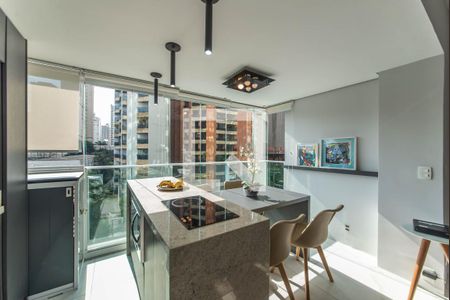 Varanda - Cozinha - Sala de Jantar de apartamento à venda com 1 quarto, 39m² em Cidade Monções, São Paulo