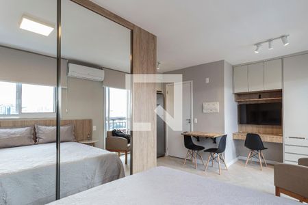 Sala/Quarto de kitnet/studio para alugar com 1 quarto, 28m² em Indianópolis, São Paulo