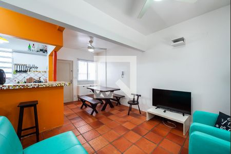 Sala de apartamento para alugar com 1 quarto, 60m² em Embaré, Santos