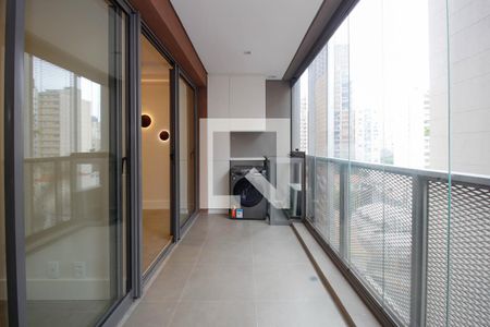 Varanda da Sala de kitnet/studio à venda com 1 quarto, 37m² em Pinheiros, São Paulo