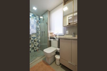 Banheiro de kitnet/studio à venda com 1 quarto, 27m² em Jardim Paulista, São Paulo