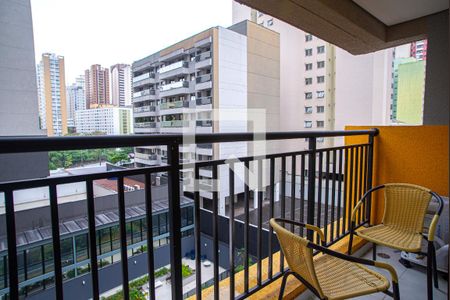 Varanda da Sala/Quarto de kitnet/studio para alugar com 1 quarto, 26m² em Bela Vista, São Paulo