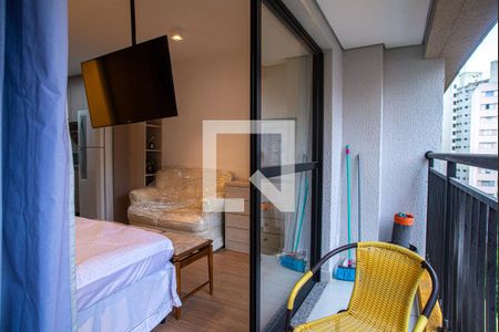 Varanda da Sala/Quarto de kitnet/studio para alugar com 1 quarto, 26m² em Bela Vista, São Paulo