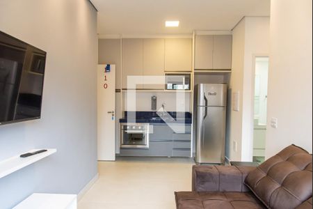 Sala e cozinha de apartamento à venda com 1 quarto, 34m² em Vila Mariana, São Paulo