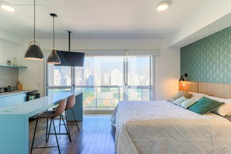 Sala/Quarto de kitnet/studio para alugar com 1 quarto, 30m² em Brooklin, São Paulo