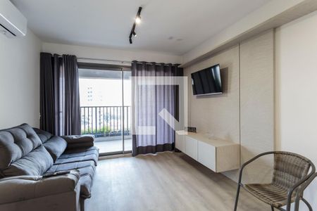 Sala/Cozinha de apartamento à venda com 1 quarto, 51m² em Indianópolis, São Paulo