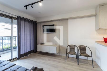 Sala/Cozinha de apartamento à venda com 1 quarto, 51m² em Indianópolis, São Paulo
