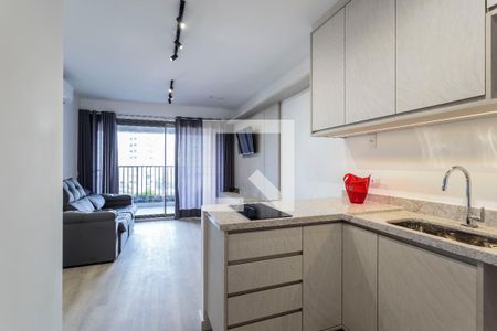 Sala/Cozinha de apartamento à venda com 1 quarto, 51m² em Indianópolis, São Paulo