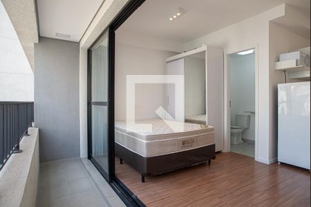Varanda da Sala/Quarto de kitnet/studio para alugar com 1 quarto, 26m² em Bela Vista, São Paulo