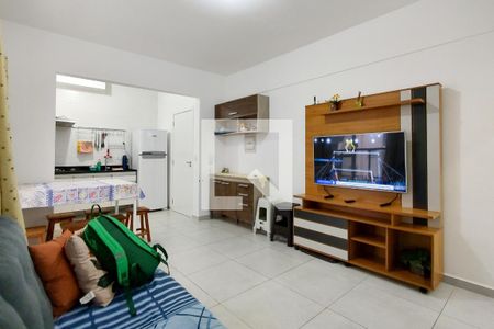 Sala de apartamento para alugar com 1 quarto, 50m² em Ocian, Praia Grande