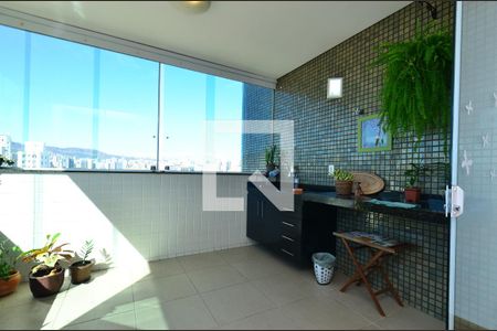 Varanda gourmet de apartamento à venda com 4 quartos, 144m² em Colégio Batista, Belo Horizonte