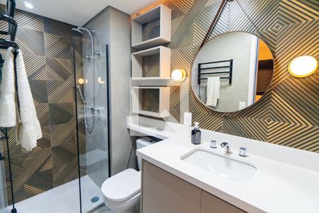 Banheiro da Suíte de apartamento para alugar com 1 quarto, 43m² em Chácara Inglesa, São Paulo