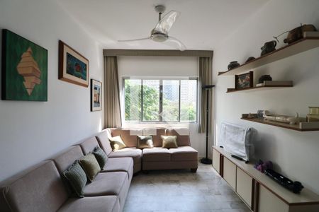 Sala de apartamento para alugar com 2 quartos, 82m² em Pitangueiras, Guarujá