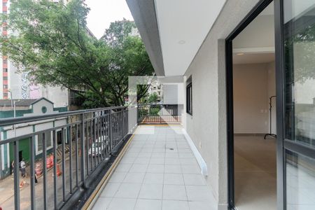 Sacada da Sala/Cozinha de apartamento à venda com 1 quarto, 44m² em Bela Vista, São Paulo