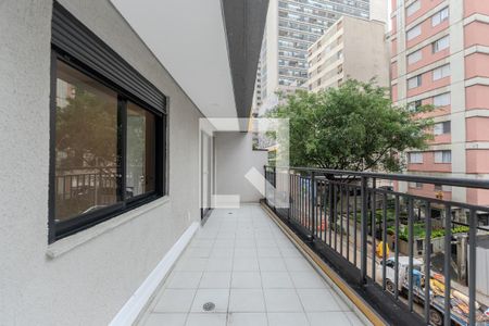 Sacada da Sala/Cozinha de apartamento à venda com 1 quarto, 44m² em Bela Vista, São Paulo