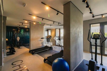 Área comum - Academia de kitnet/studio para alugar com 1 quarto, 28m² em Chácara Seis de Outubro, São Paulo