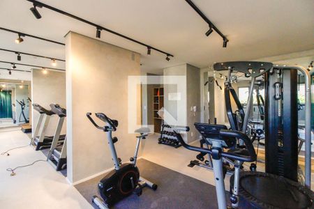 Área comum - Academia de kitnet/studio para alugar com 1 quarto, 28m² em Chácara Seis de Outubro, São Paulo
