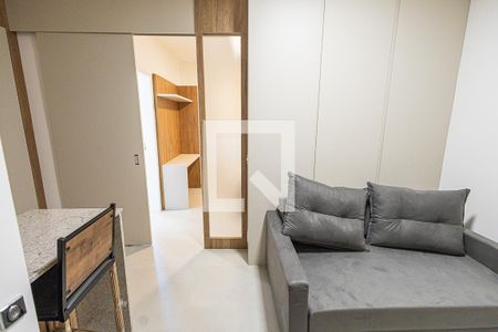 Sala e cozinha americana de apartamento para alugar com 1 quarto, 33m² em Paquetá, Belo Horizonte