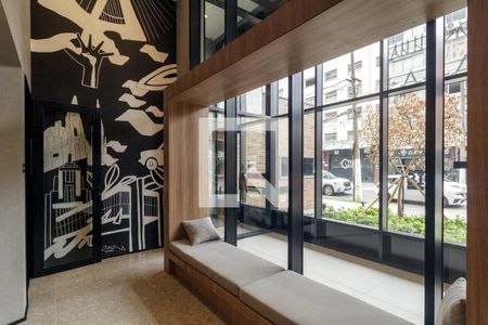 Studio para alugar com 27m², 1 quarto e sem vaga Studio para alugar com 27m², 1 quarto e sem vagaÁrea comum - Hall Social