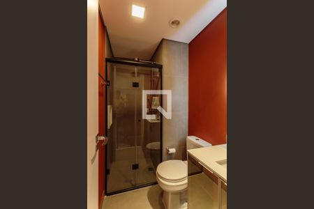 Banheiro de kitnet/studio para alugar com 1 quarto, 29m² em Indianópolis, São Paulo