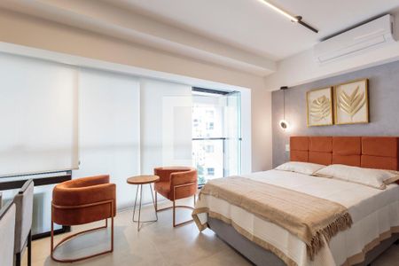 Sala/Quarto de kitnet/studio para alugar com 1 quarto, 29m² em Indianópolis, São Paulo