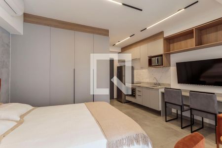 Sala/Quarto de kitnet/studio para alugar com 1 quarto, 29m² em Indianópolis, São Paulo