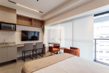 Sala/Quarto de kitnet/studio para alugar com 1 quarto, 29m² em Indianópolis, São Paulo
