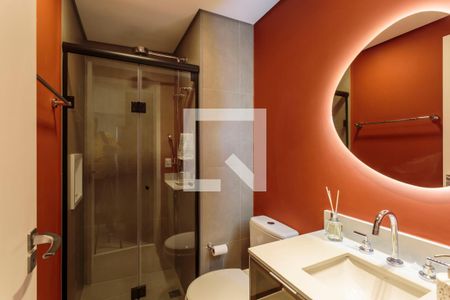 Banheiro de kitnet/studio para alugar com 1 quarto, 29m² em Indianópolis, São Paulo