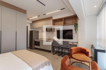 Sala/Quarto de kitnet/studio para alugar com 1 quarto, 29m² em Indianópolis, São Paulo