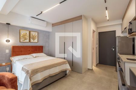 Sala/Quarto de kitnet/studio para alugar com 1 quarto, 29m² em Indianópolis, São Paulo
