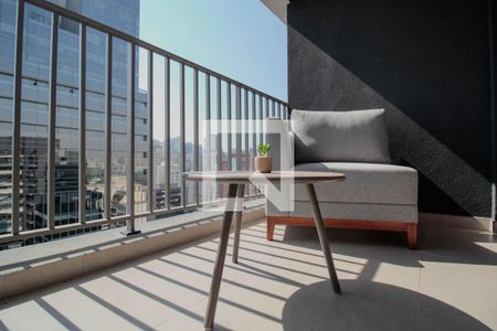 Varanda da Sala de kitnet/studio à venda com 1 quarto, 24m² em Cerqueira César, São Paulo