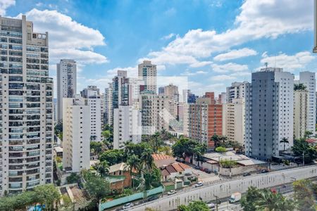 Vista da Varanda de apartamento à venda com 1 quarto, 49m² em Campo Belo, São Paulo