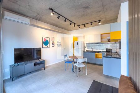 Sala e cozinha de kitnet/studio para alugar com 1 quarto, 44m² em Vila Mariana, São Paulo