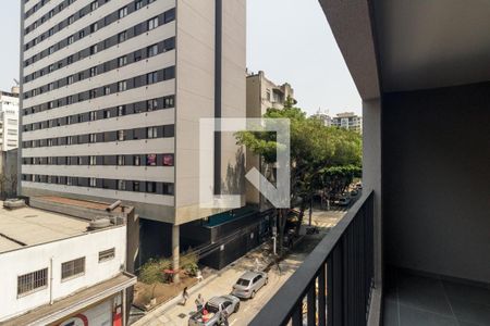 Varanda Sala de apartamento para alugar com 1 quarto, 35m² em Vila Buarque, São Paulo