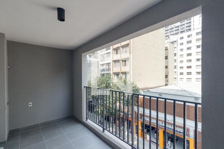 Varanda Sala de apartamento para alugar com 1 quarto, 35m² em Vila Buarque, São Paulo