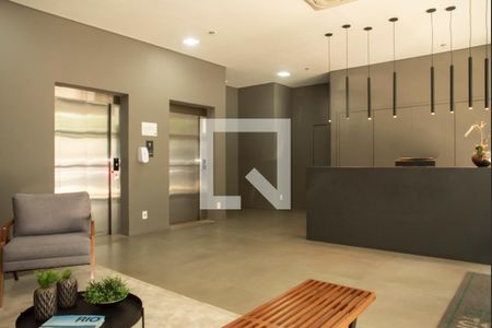 Studio para alugar com 28m², 1 quarto e sem vaga Studio para alugar com 28m², 1 quarto e sem vagaHall social