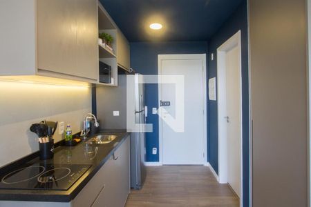Cozinha de kitnet/studio para alugar com 1 quarto, 27m² em Jardim das Acacias, São Paulo