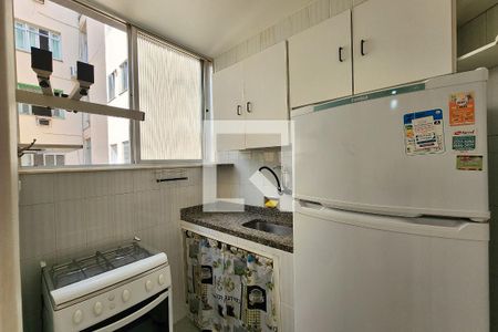 Cozinha de apartamento para alugar com 1 quarto, 31m² em Laranjeiras, Rio de Janeiro