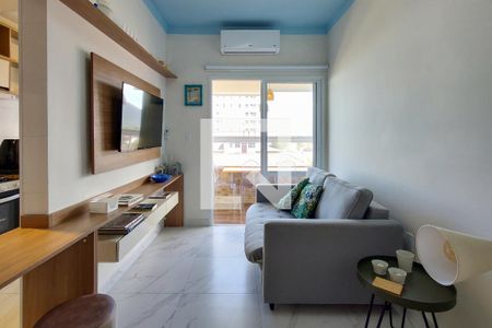Sala de apartamento para alugar com 1 quarto, 43m² em Balneário Flórida , Praia Grande