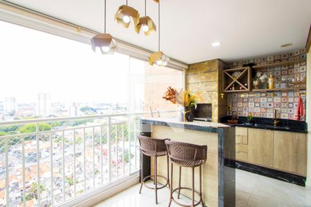 Varanda gourmet de apartamento à venda com 2 quartos, 77m² em Vila Valparaíso, Santo André