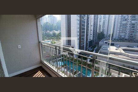 Varanda da Sala de apartamento à venda com 1 quarto, 38m² em Vila Andrade, São Paulo