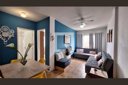 Sala  de apartamento para alugar com 1 quarto, 50m² em Mirim, Praia Grande