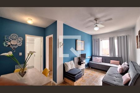 Sala  de apartamento para alugar com 1 quarto, 50m² em Mirim, Praia Grande