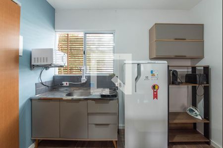 Sala - Cozinha Integrada de kitnet/studio para alugar com 1 quarto, 18m² em Brooklin Paulista, São Paulo