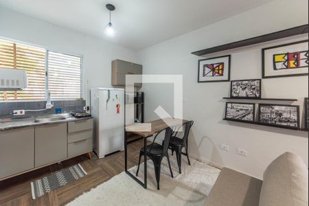 Sala - Cozinha Integrada de kitnet/studio para alugar com 1 quarto, 18m² em Brooklin Paulista, São Paulo